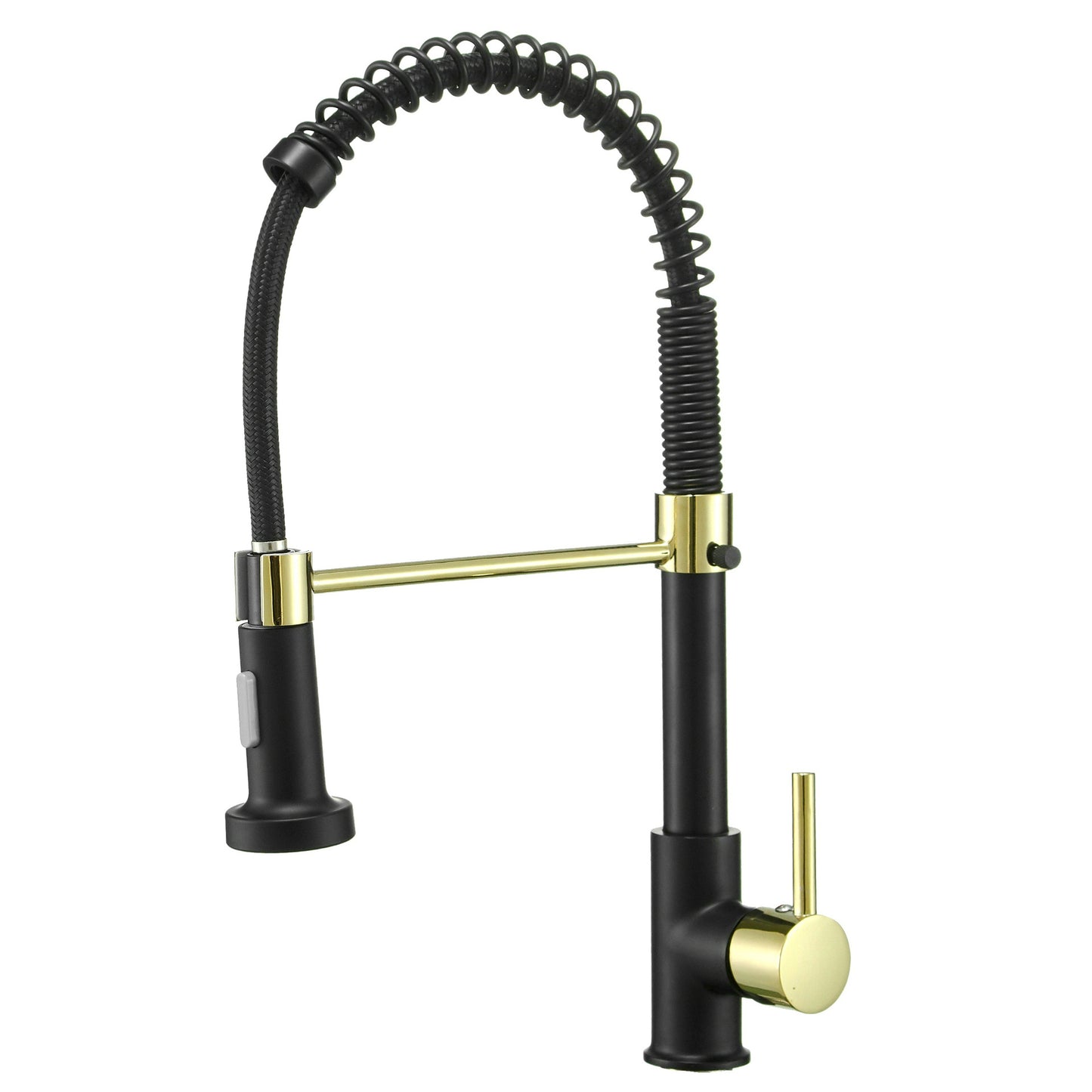 DANWEILE Brass Spring Kitchen Faucet with Pull-Down Spray