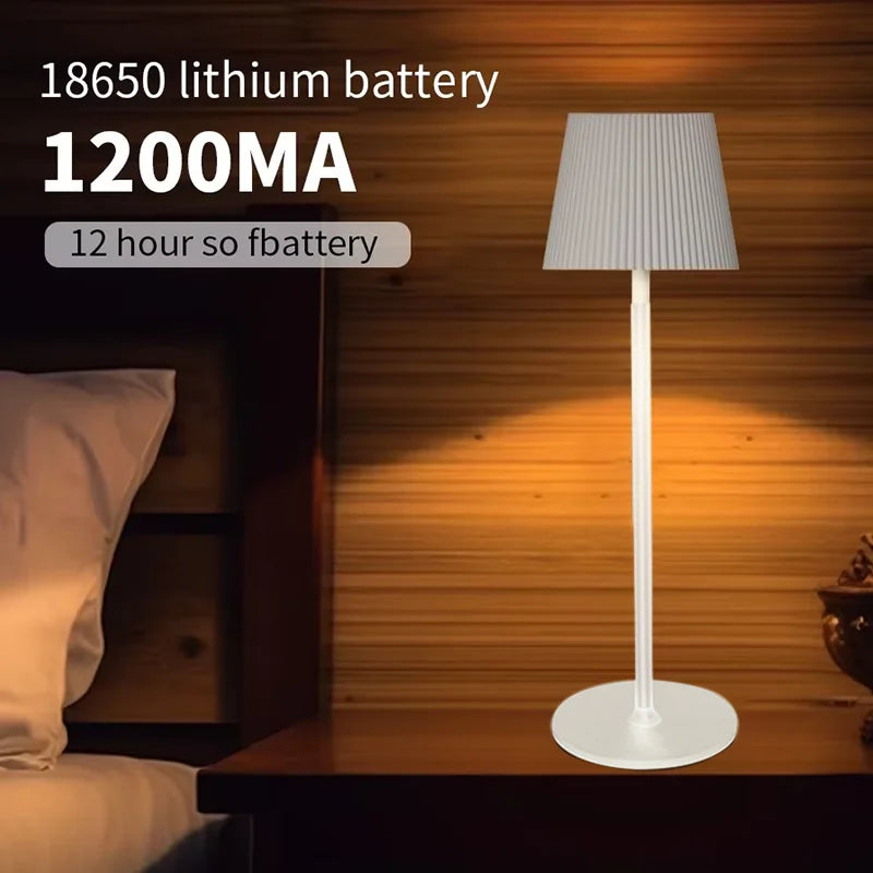 Modern Stripe LED Table Lamp USB Wireless Charging Touch Dimmable Bedside Light