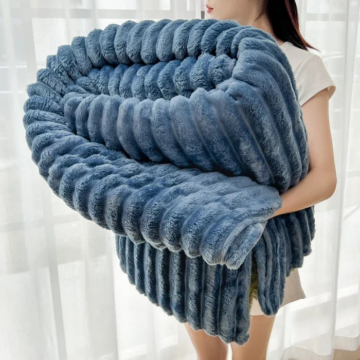 Solid Colour Tutu Fleece Drawn Blanket Double-sided Flannel Multifunctional Leisure Blanket Office Lunch Break Blanket