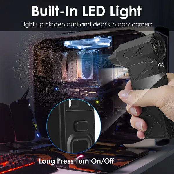1Pc Compressed Air Duster With LED Light Vacuum Cleaner Max 160000RPM