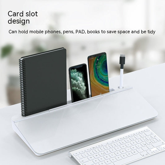 Computer Desktop Keyboard Portable Erasable Message Note Board Office Storage Box