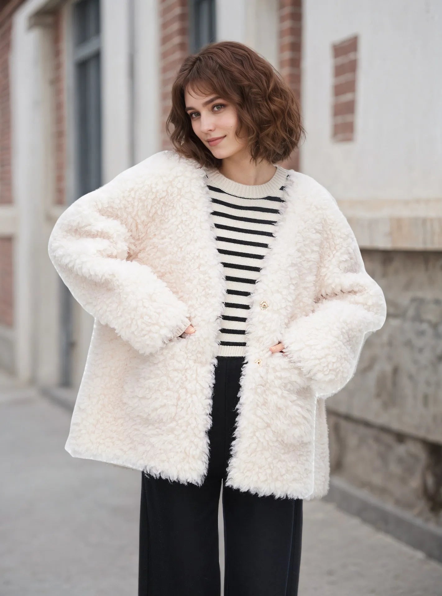Fleece Button Up Long Sleeve Outerwear