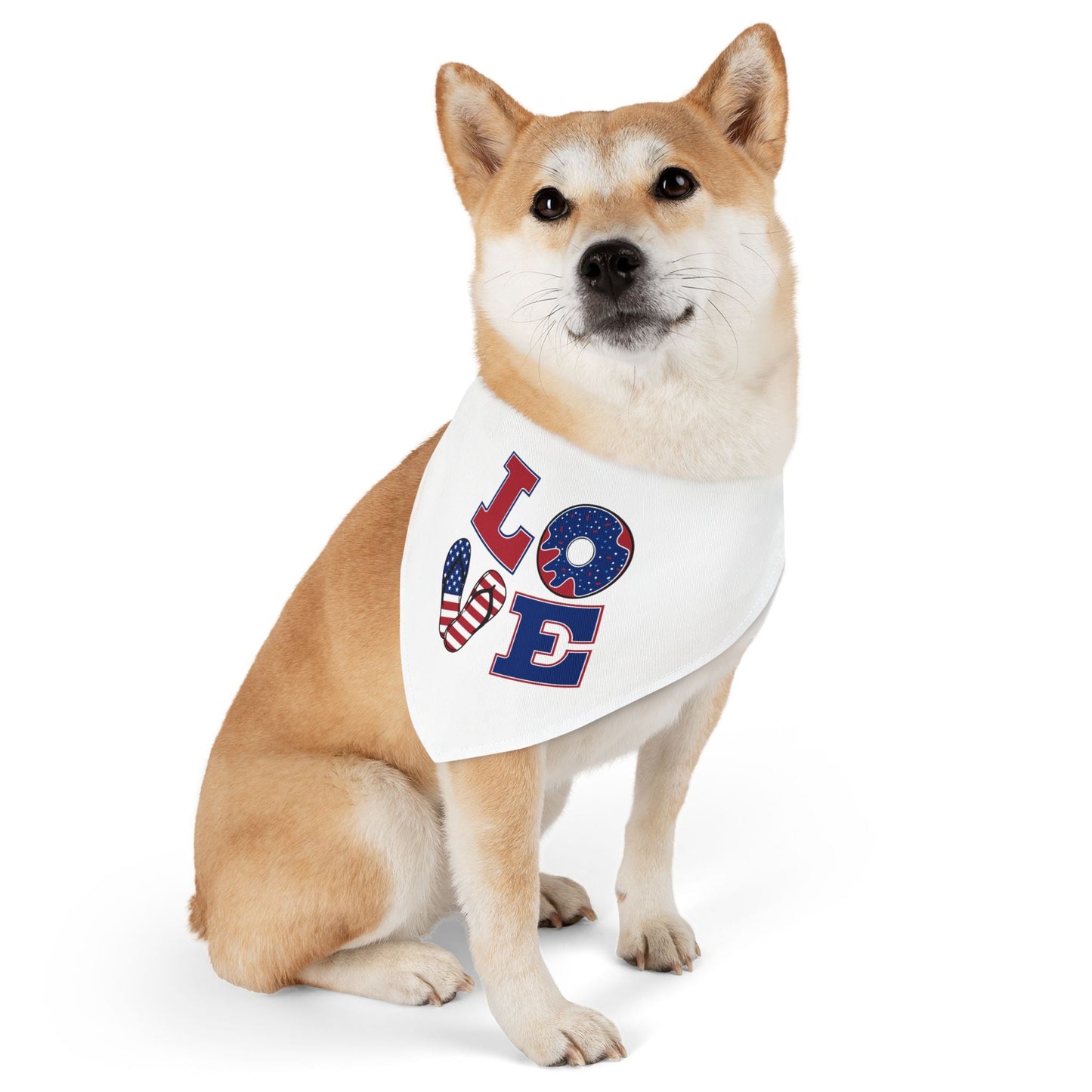 Patriotic Pet Bandana Collar - Celebrate Love, Perfect for July 4th, Dog Lovers, Pet Fashion, Cute Dog Accessories