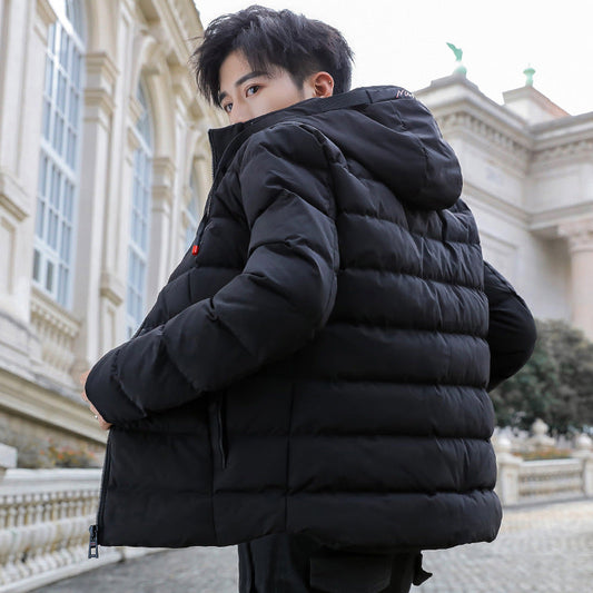 Down Padded Jacket Trend Men's Short Winter Warm Cotton Hooded Youth Winter Jacket