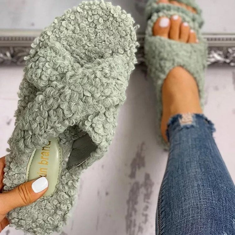 Fashion Plus Size New Pure Color Plush Drag