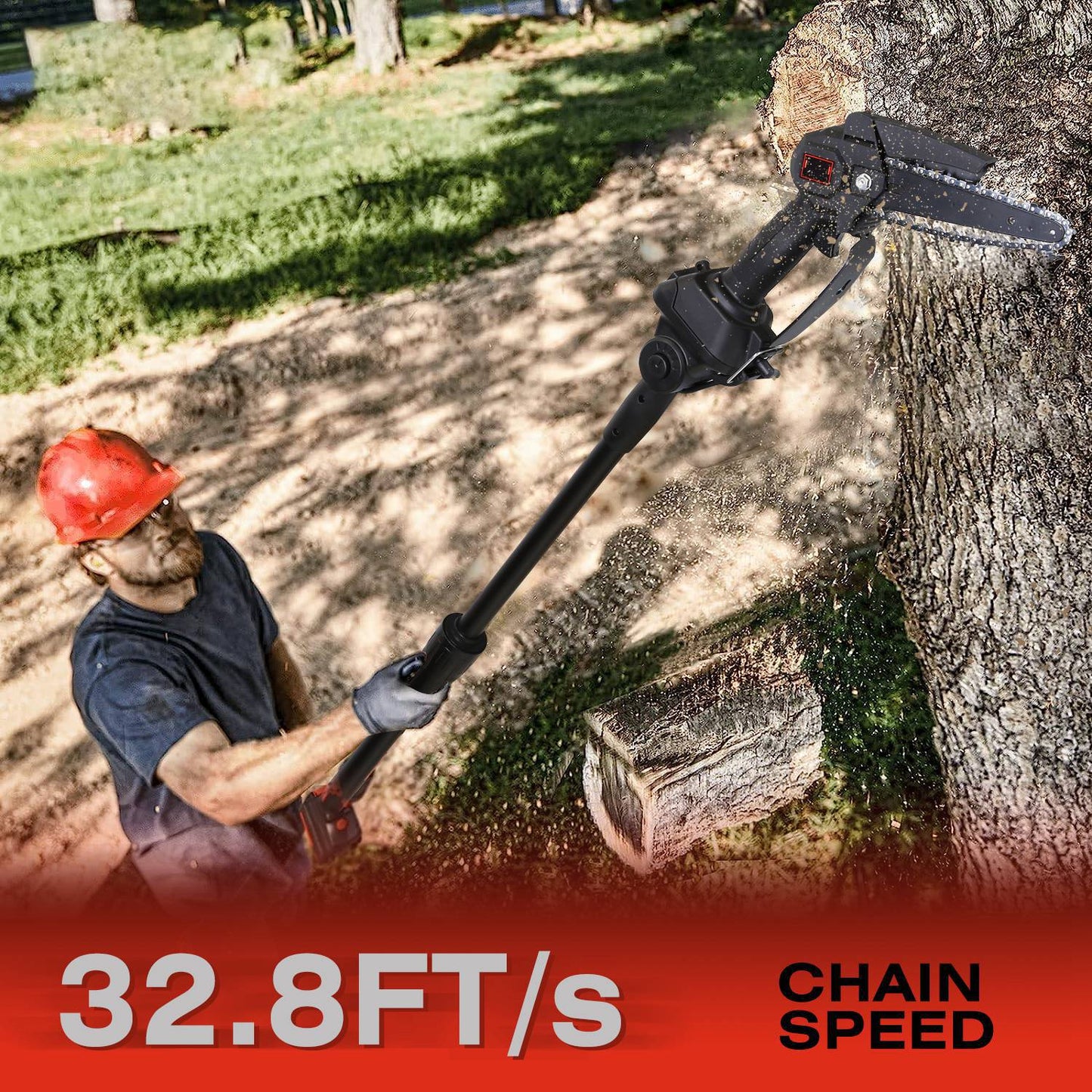 1Set 2-in-1 Cordless Pole Saw & Mini Chainsaw With 2Pcs 3000mAh