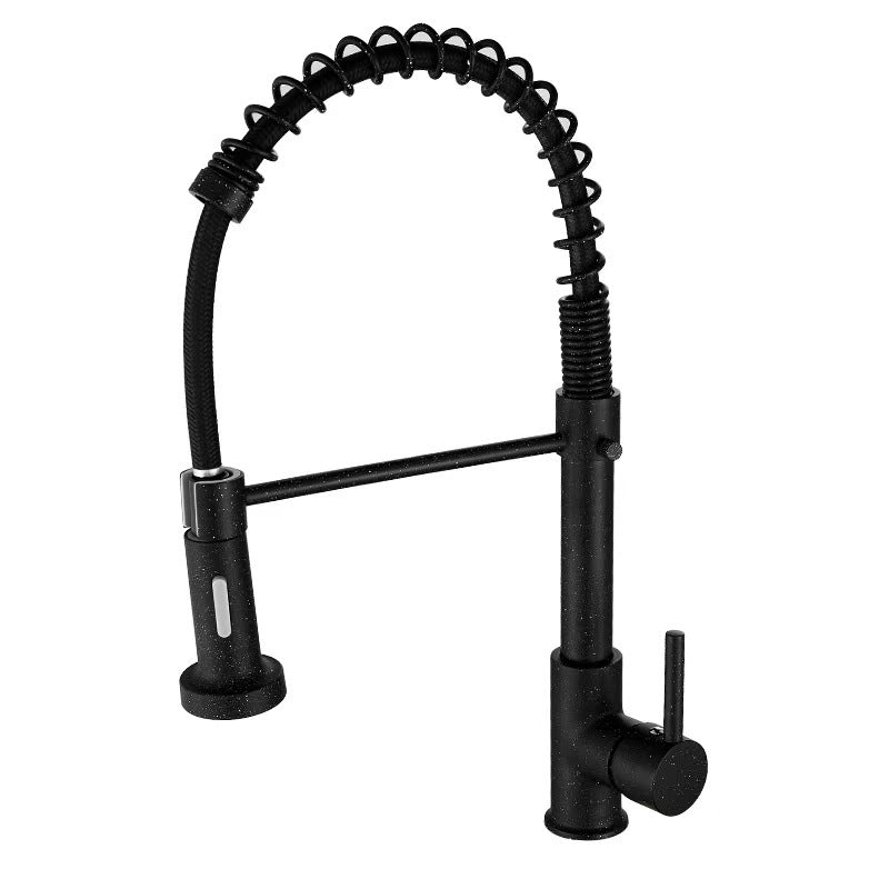 DANWEILE Brass Spring Kitchen Faucet with Pull-Down Spray