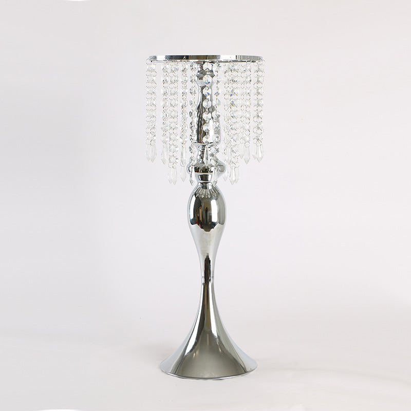Crystal Candle Holder Handicraft Table Flower Decoration Photo Zone Sign-in Table Decoration