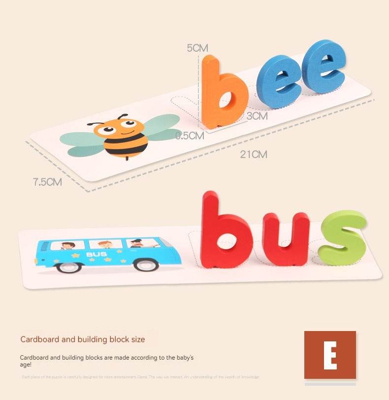 Kids Spelling Game with Wooden Letters