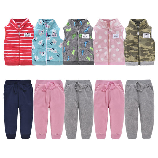 Children's vest two-piece baby cardigan vest set