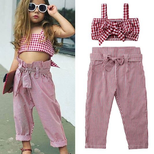 High waist pants + plaid top