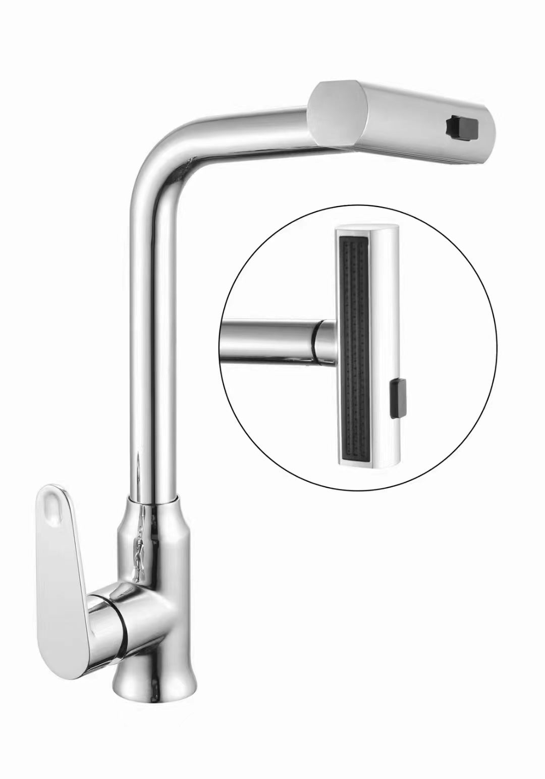 High-End Pull-Down Kitchen Faucet with Rotating Spout