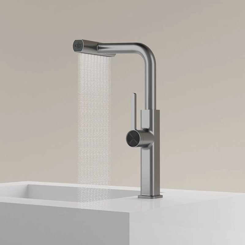 High-End Pull-Down Kitchen Faucet with Rotating Spout