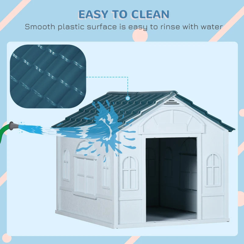 PawHut Plastic Dog House For Medium And Small Dogs, Water Resistant