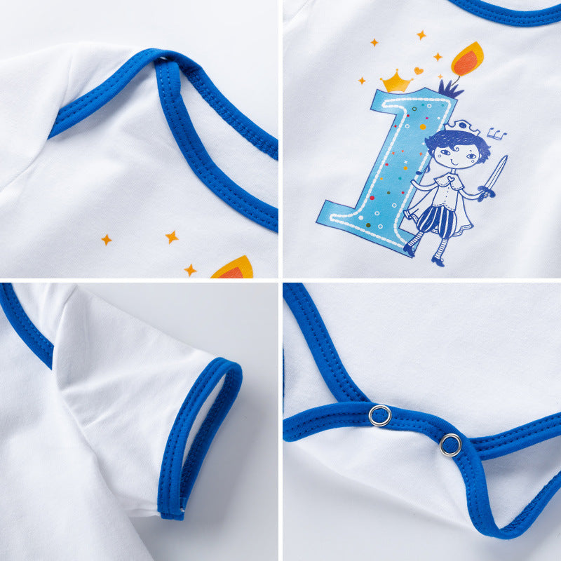 Summer new men's and women's baby triangle romper
