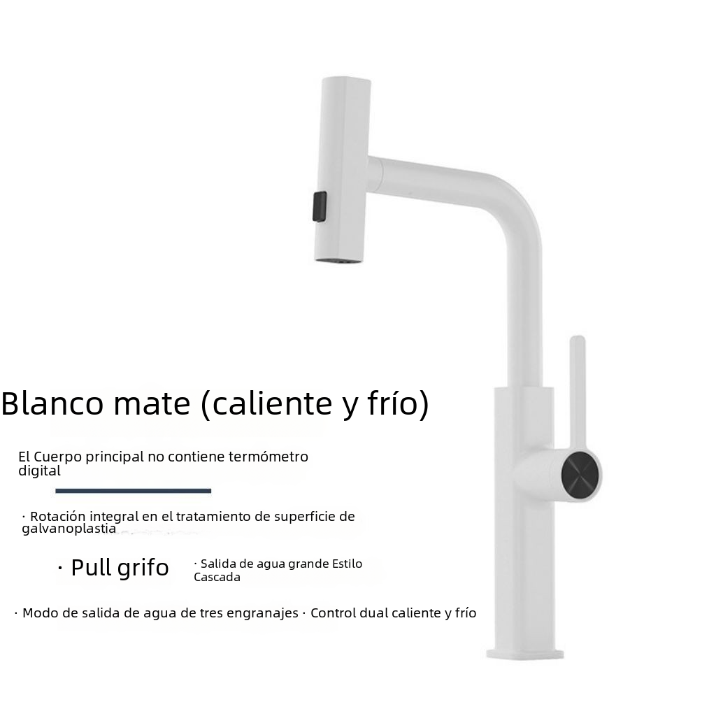 High-End Pull-Down Kitchen Faucet with Rotating Spout