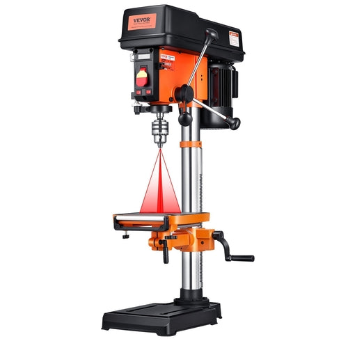 12 In Benchtop Drill Press, 5 Amp 120V, Variable Speed Cast Iron Bench