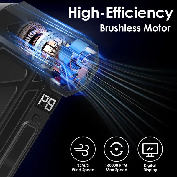 1Pc Compressed Air Duster With LED Light Vacuum Cleaner Max 160000RPM