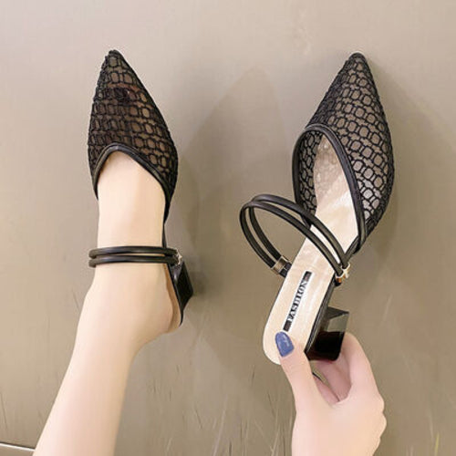 Point Toe Block Heels