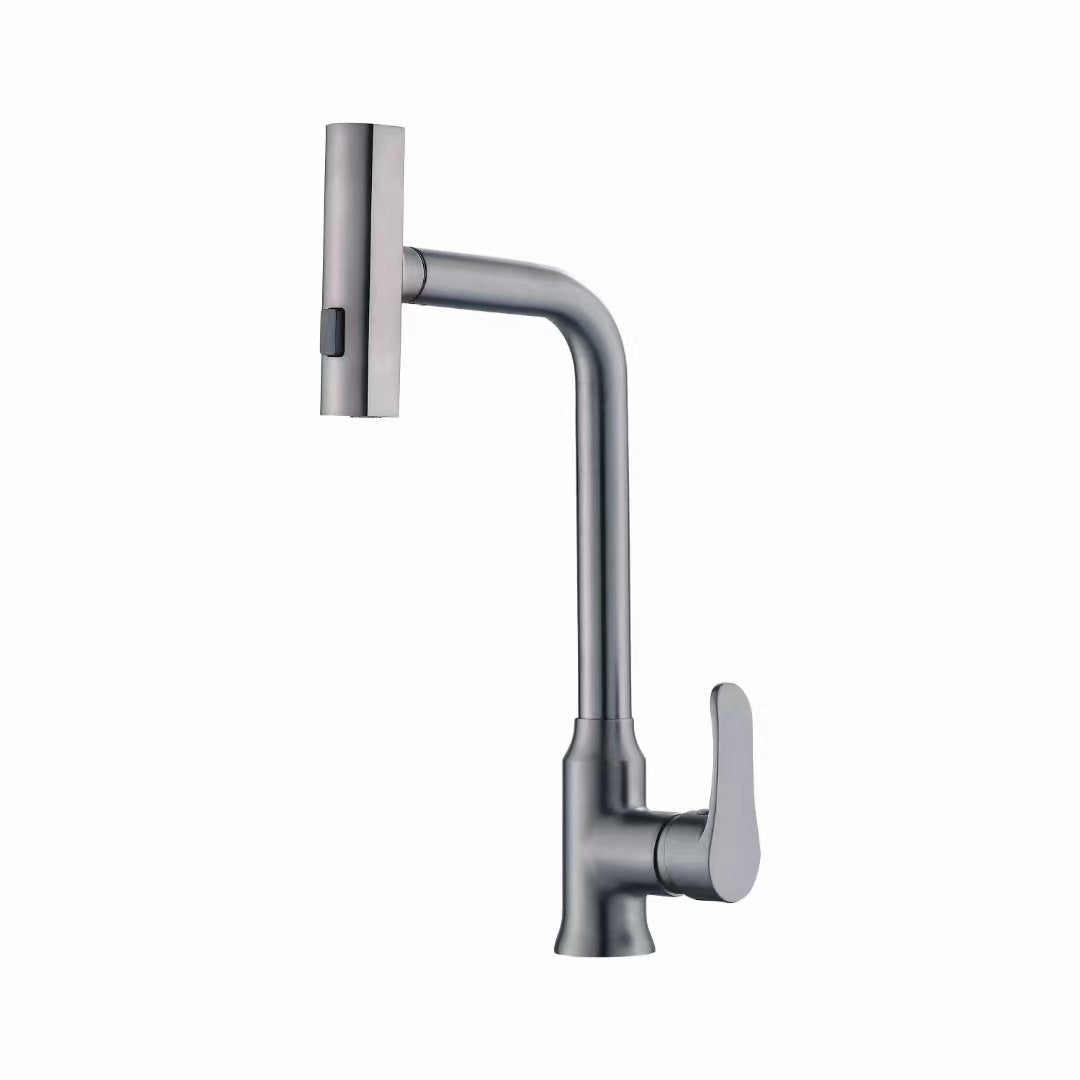 High-End Pull-Down Kitchen Faucet with Rotating Spout