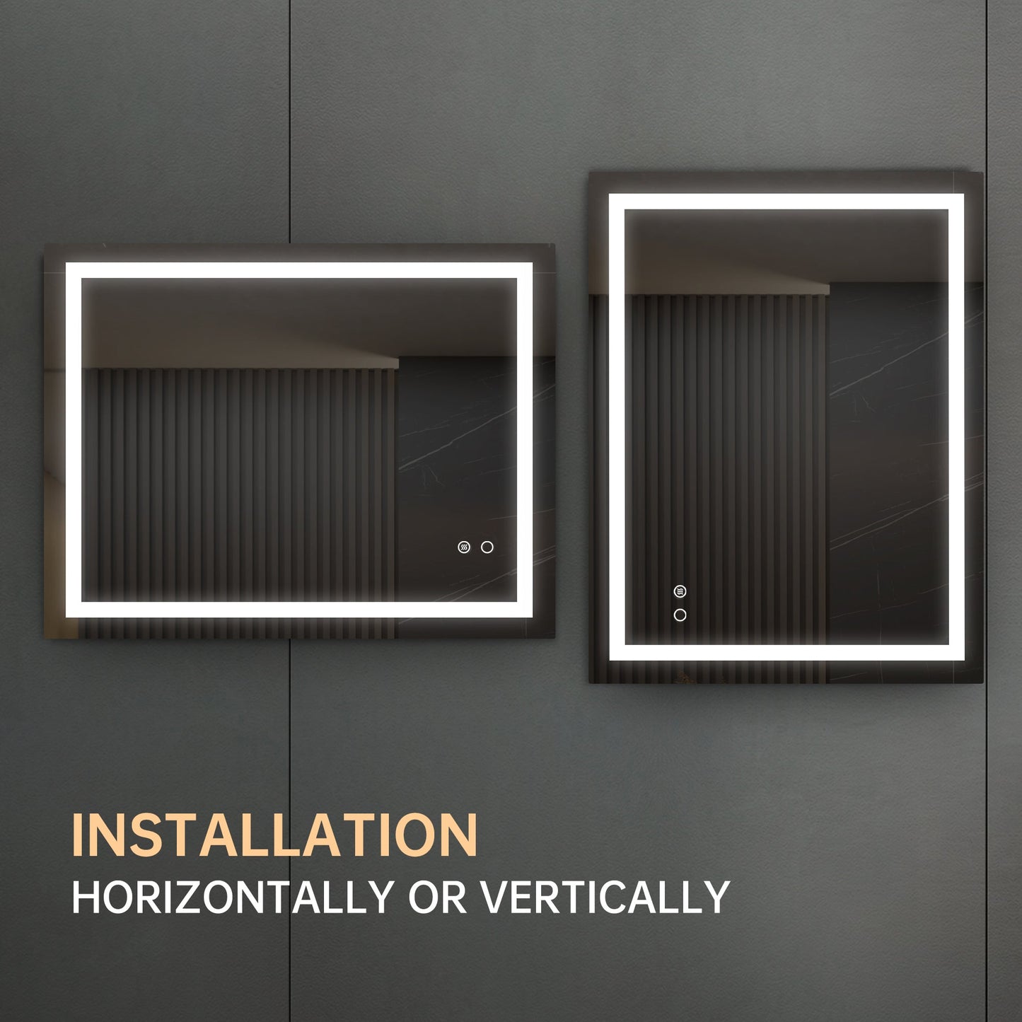 LED Bathroom Mirror With Touch Button Control