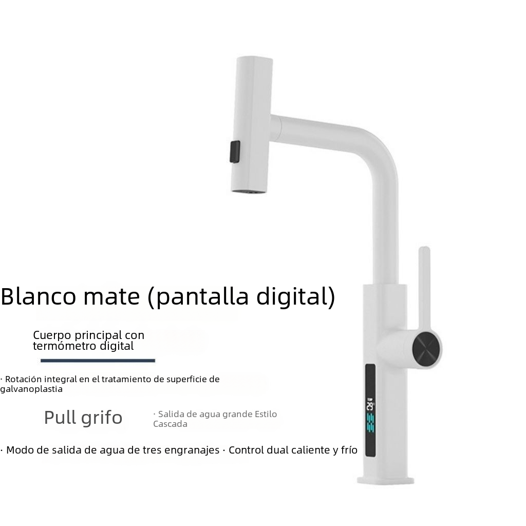 High-End Pull-Down Kitchen Faucet with Rotating Spout