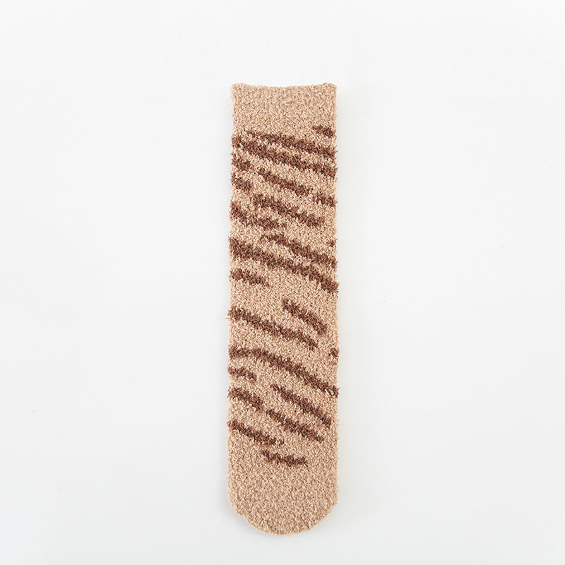 Coral Velvet Warm Sleeping Towel Socks
