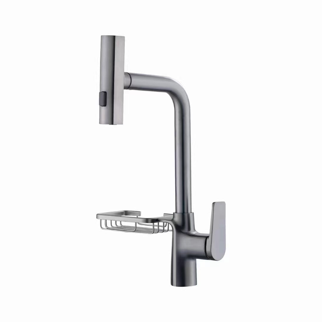 High-End Pull-Down Kitchen Faucet with Rotating Spout