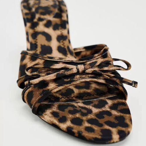 Bow Leopard Kitten Heels