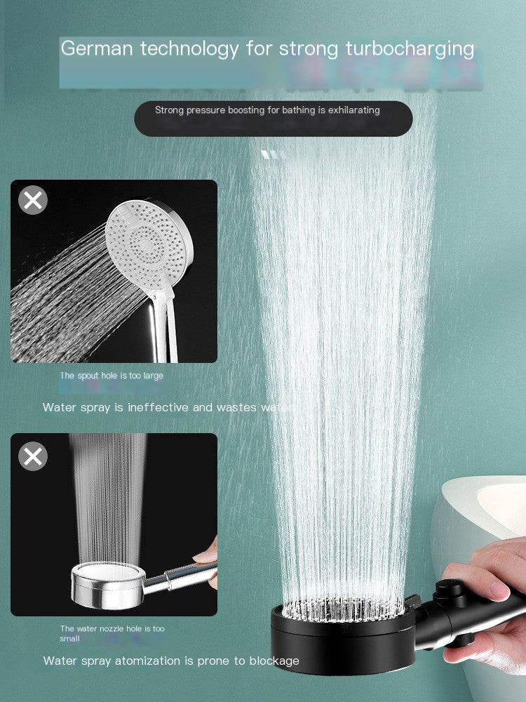 Black Multi-Function Handheld Shower Head Set