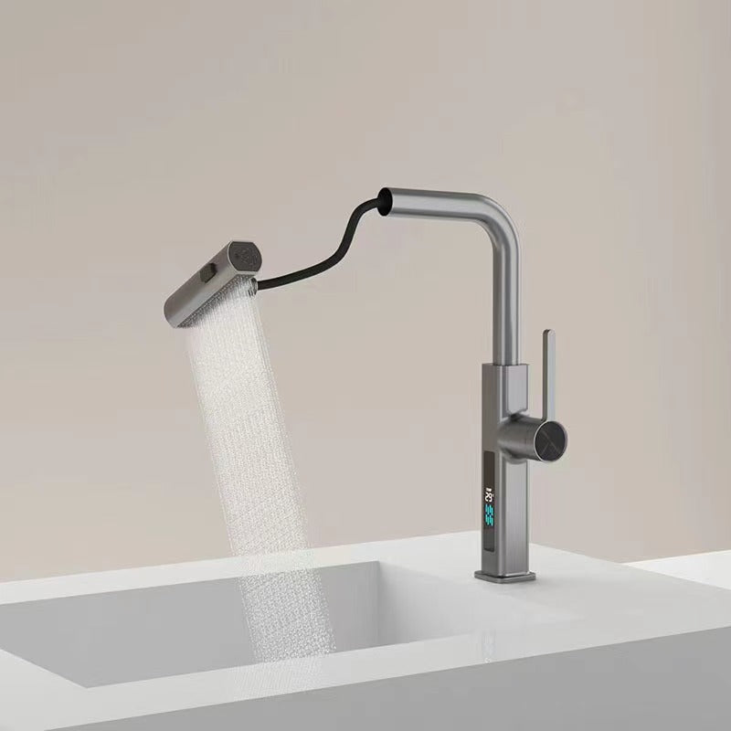 High-End Pull-Down Kitchen Faucet with Rotating Spout