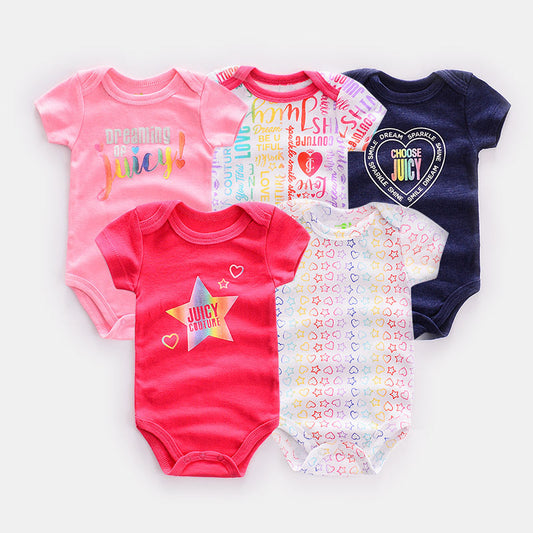 Fashionable Personality Baby Bronzing Printed Jumpsuit