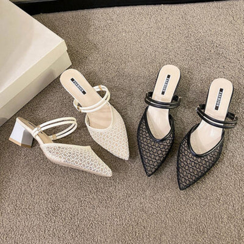 Point Toe Block Heels