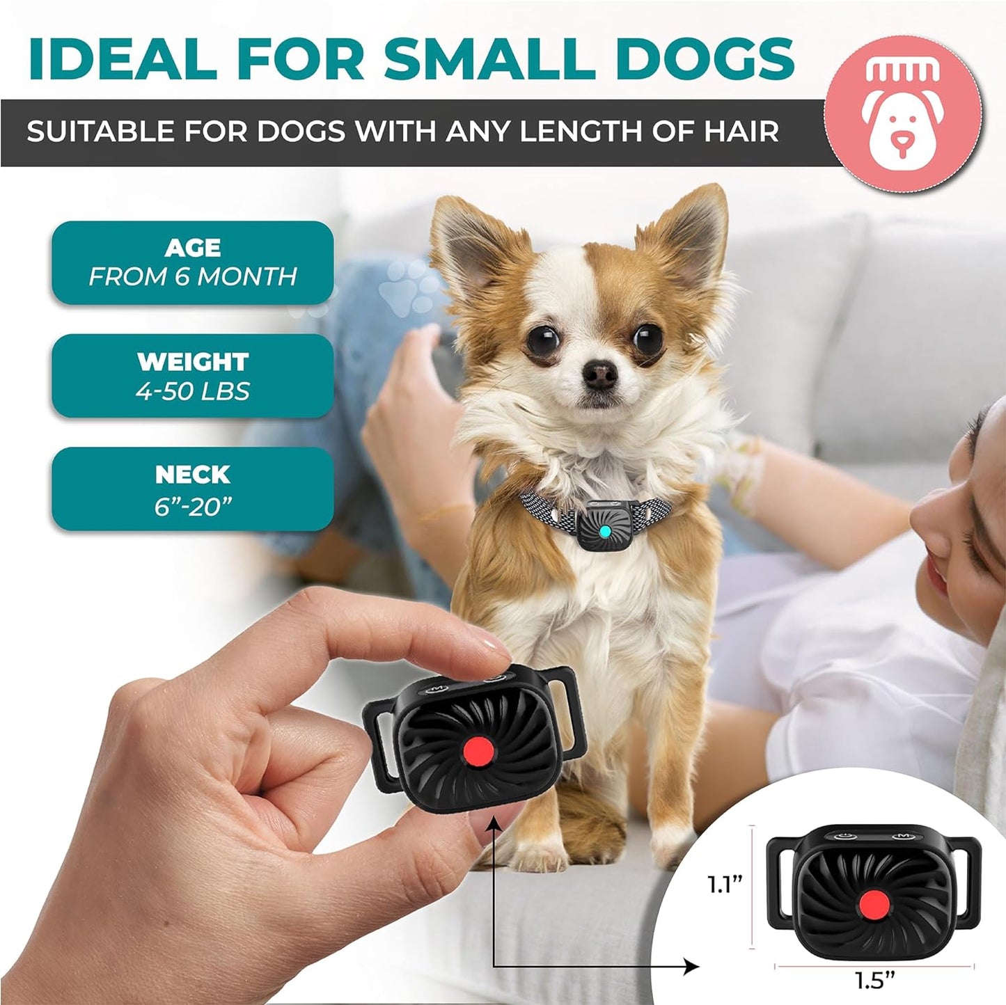 Adjustable Anti Bark Dog Collar Training Collar with Safe Stimulation
