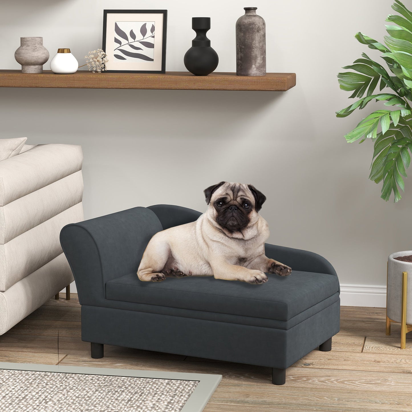 Pet Sofa Bed Couch with Storage, Pet Sofa for Cats and Small Dogs,
