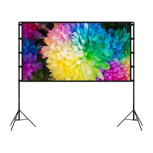 1Pc 120inch Or 100inch Projector Screen With Stand 16 9 4K HD Rear