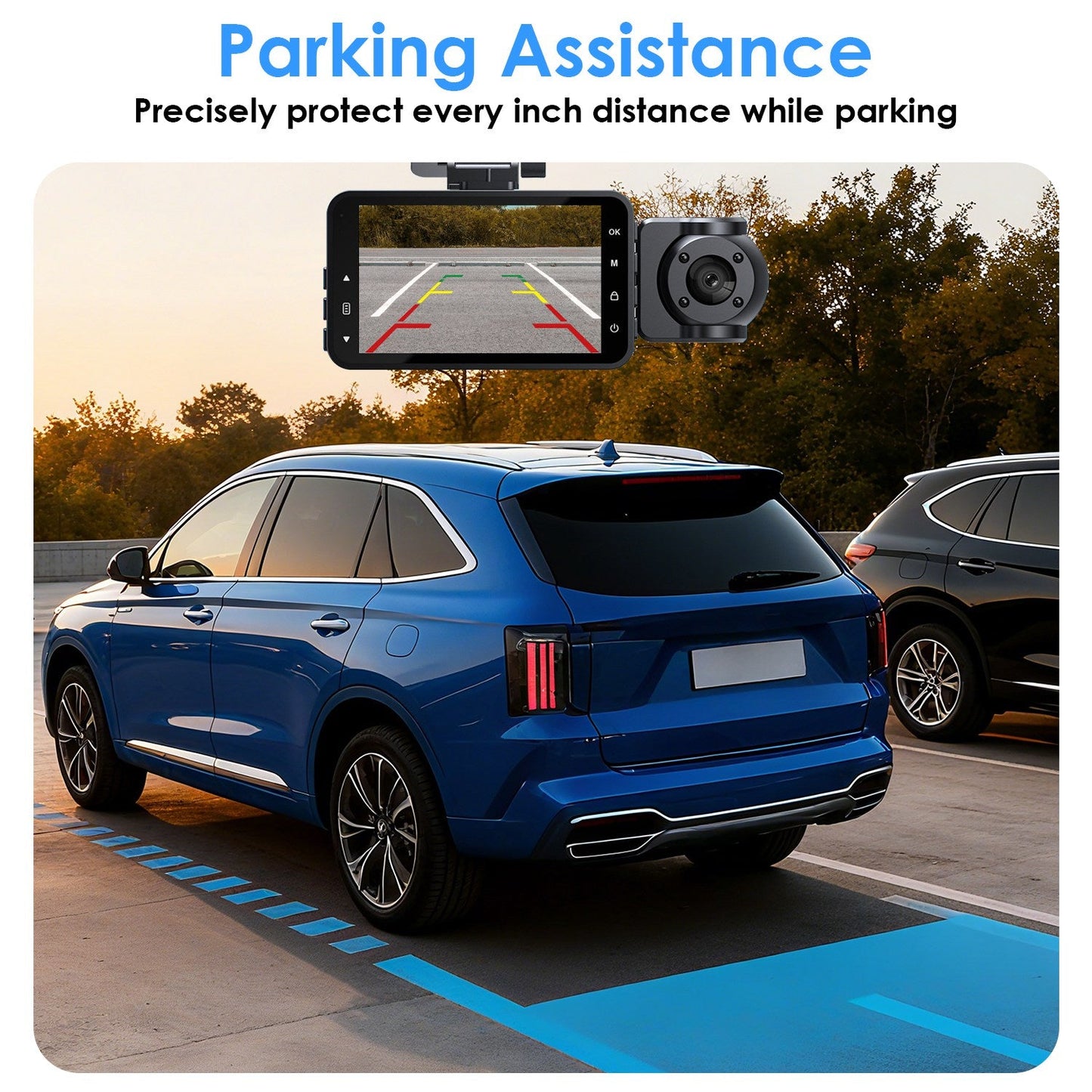 WiFi FHD 1080P 3 Channel Car Dash Cam Front Rear Inside With 32G MMC
