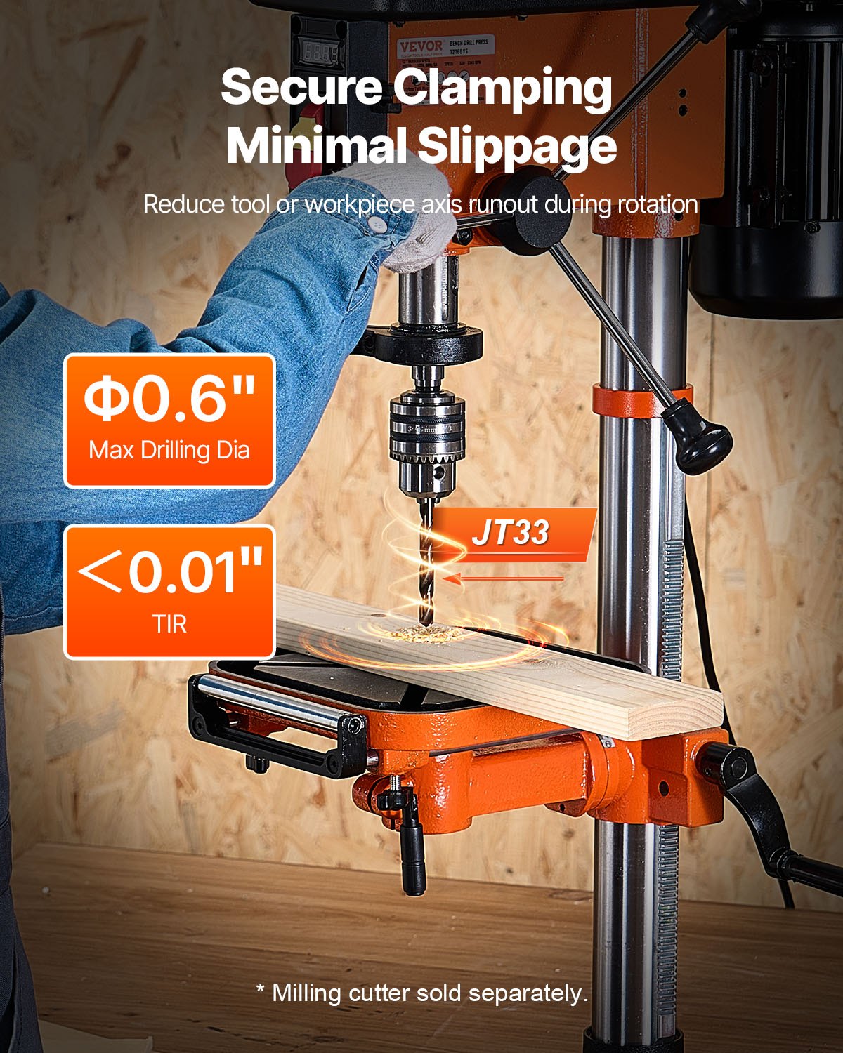 12 In Benchtop Drill Press, 5 Amp 120V, Variable Speed Cast Iron Bench