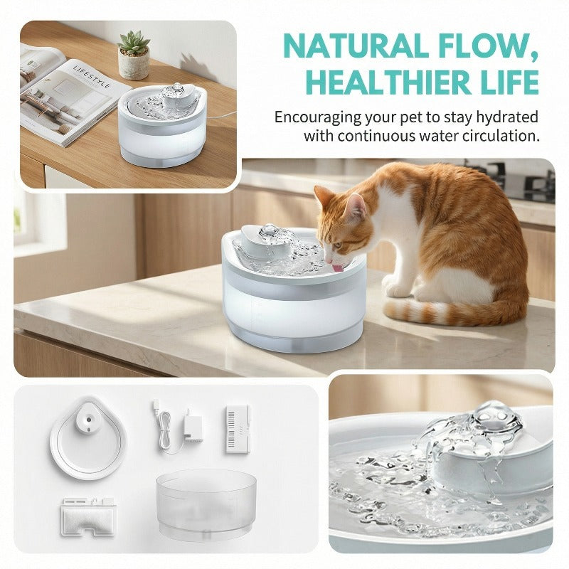 USB Powered 2.5L Automatic Circulating Pet Water Fountain 2500ML