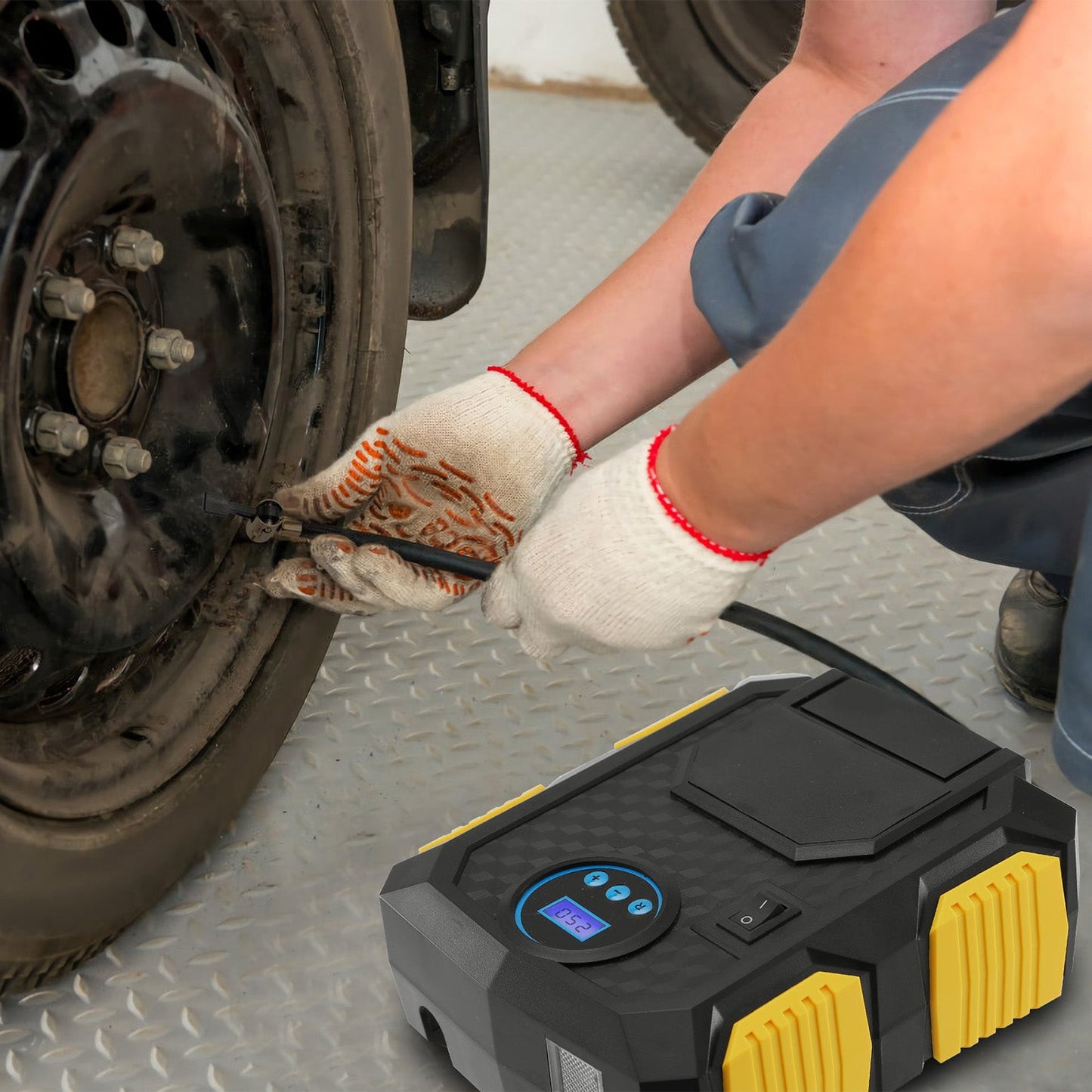 Tire Inflator 12V DC 120W 150PSI With LCD Electric Air Compressor 25L