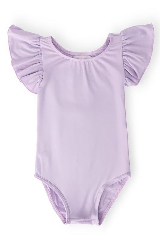Lavender S/S Flutter Sleeve Leotard