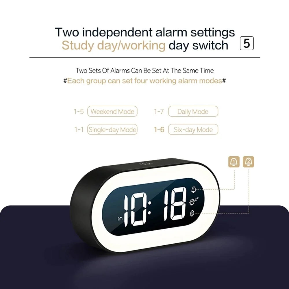 Sunrise Alarm Clock with Night Light and Nature Sounds USB-C
