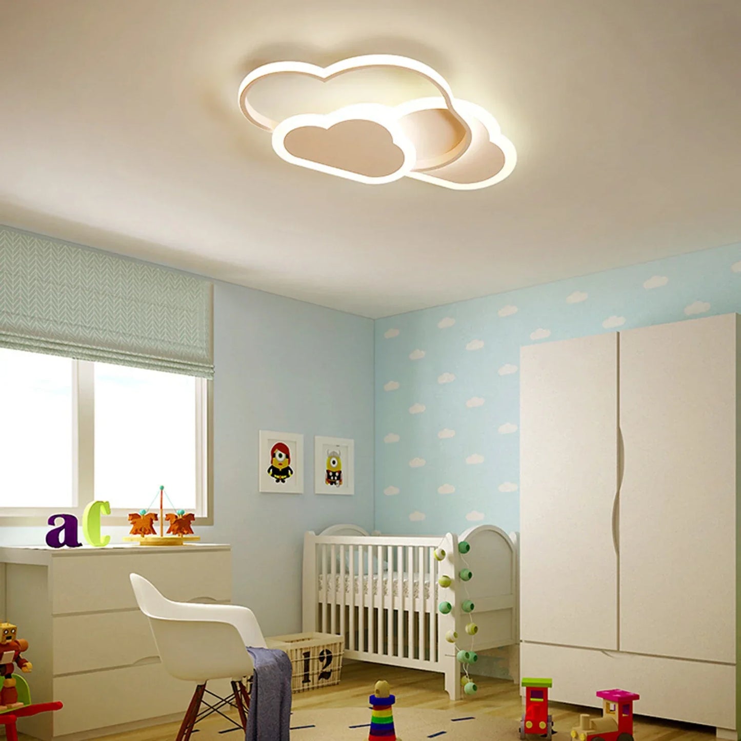 32W LED Ceiling Light Dimmable Remote Control 3000-6500K Cartoon Living Room