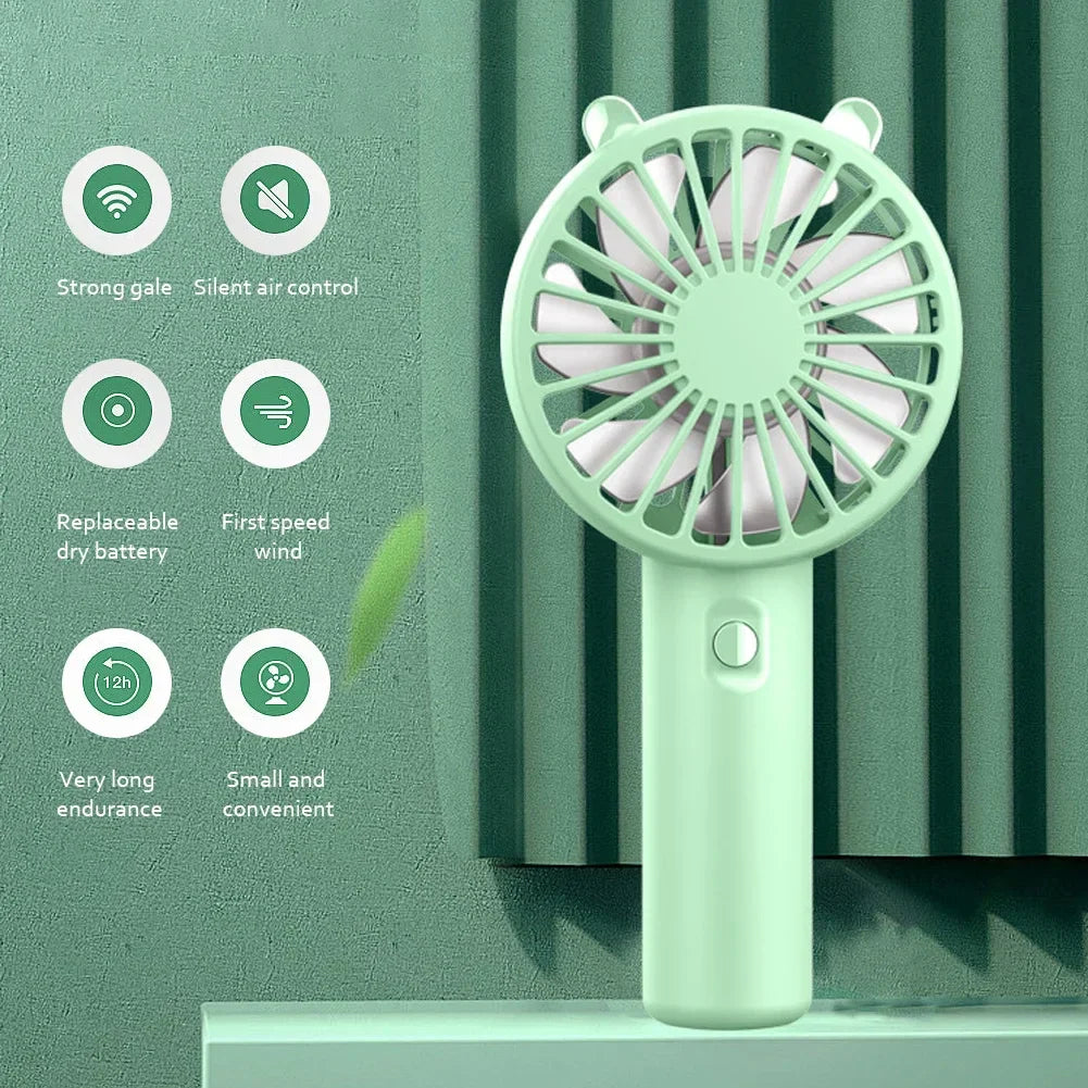 Mini Handheld Fan USB Rechargeable 3-Speed Portable 2-Pack