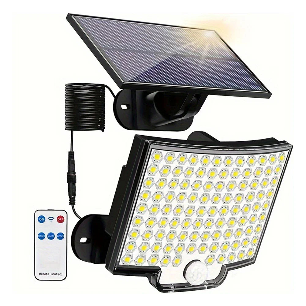 106LED Solar Motion Sensor Outdoor Light Waterproof Security Wall Flood Lamp