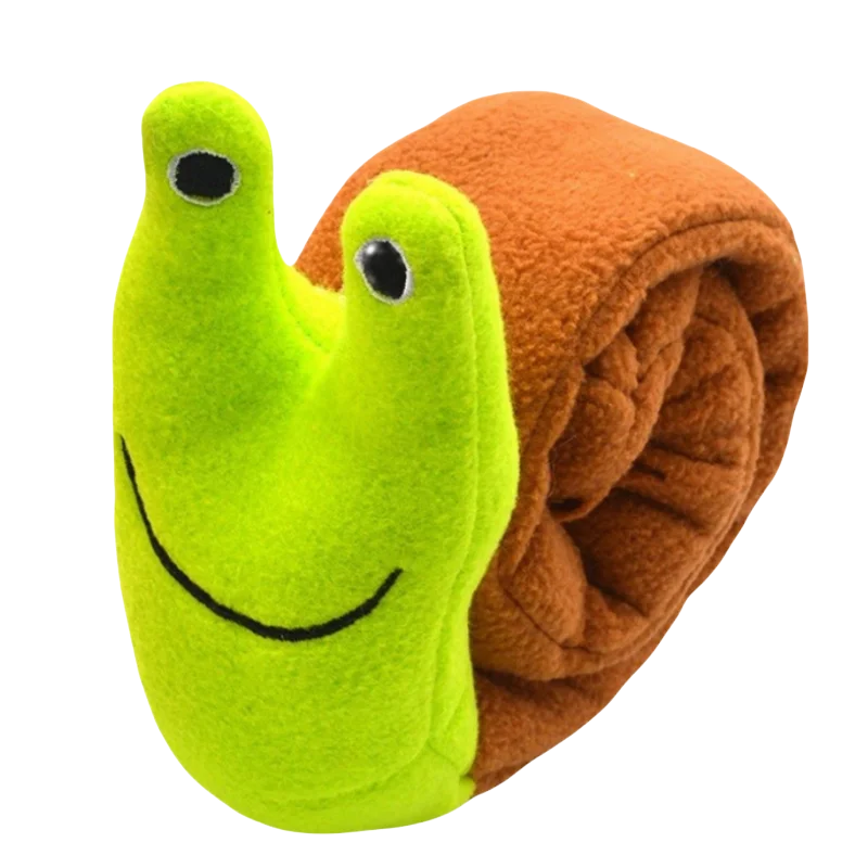 Dog Puzzle Feeder Plush Snail – Interactive Squeaky Chew Toy for Puppies & Dogs