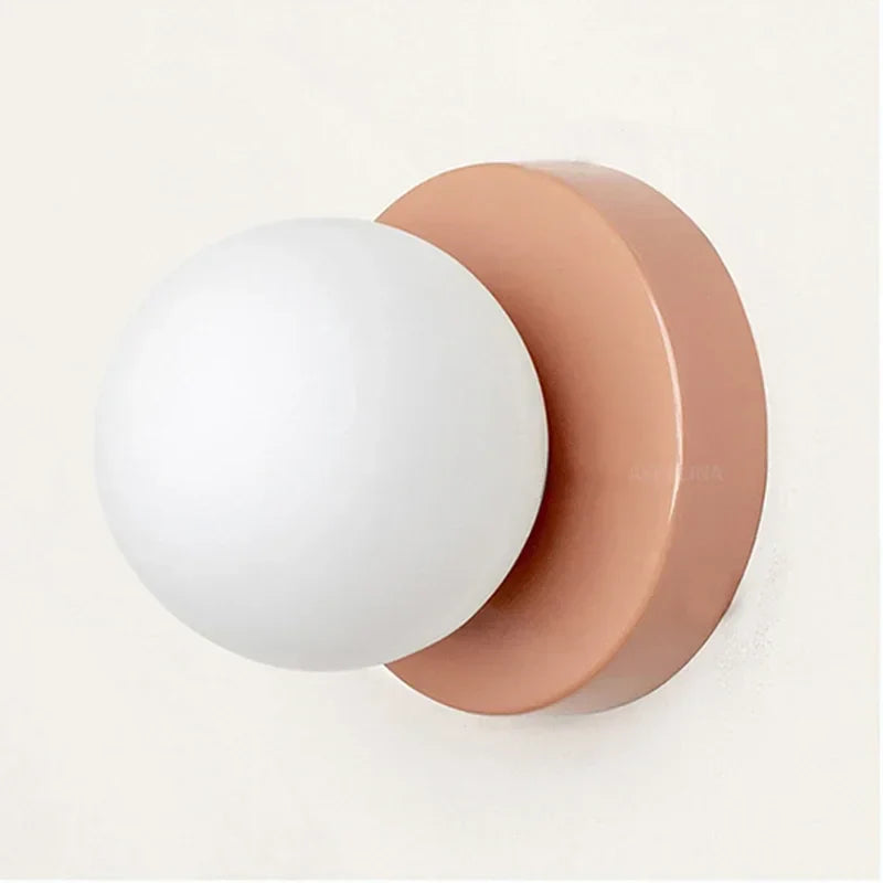 Nordic Glass LED Wall Lamp Orb Sconce for Bedroom Hallway Staircase