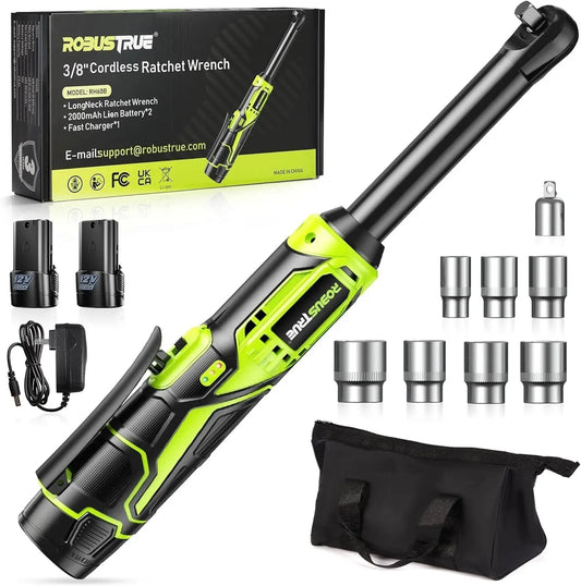 3/8 Inch Cordless Electric Ratchet Wrench Variable Speed 400RPM Extended