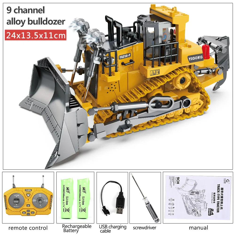 RC Excavator RC CRA Children Toys Remote Control Excavator Toys Kids Radio Control Dump Truck Bulldozer Electric Car Toys Gift