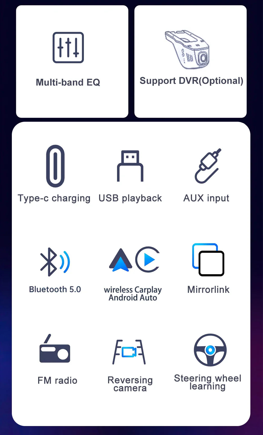 IPS 6.9 Inch 1Din Wireless Or wired Carplay Android Auto Car Radio Multimedia MP5 Player 1 Din DVD Bluetooth Stereo USB Charging